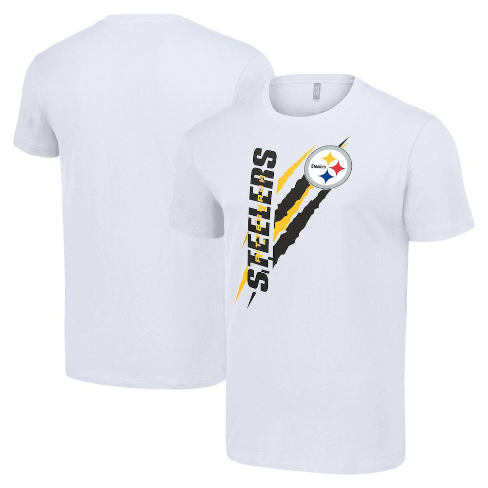 Pittsburgh Steelers Starter Color Scratch T-Shirt - White T-shirts