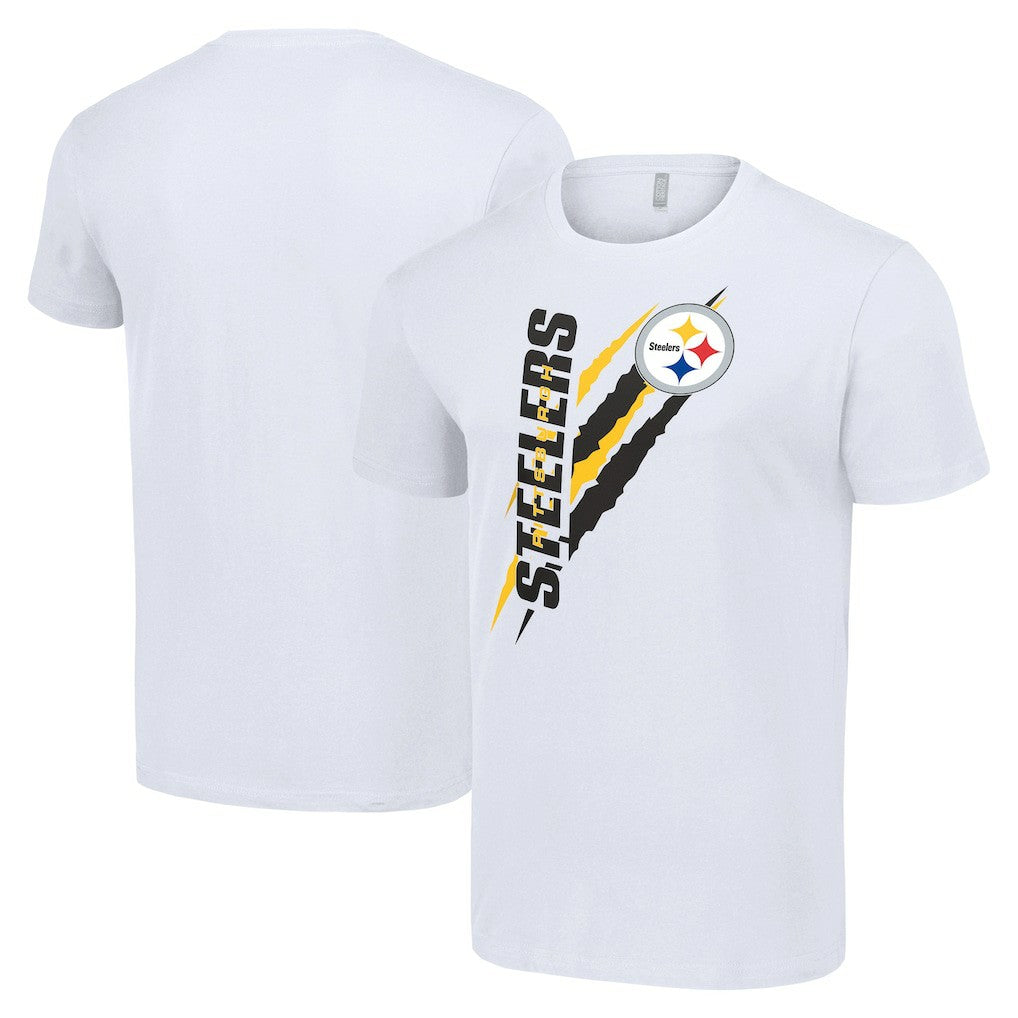 Pittsburgh Steelers Starter Color Scratch T-Shirt - White T-shirts