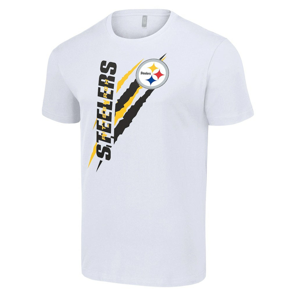 Pittsburgh Steelers Starter Color Scratch T-Shirt - White T-shirts
