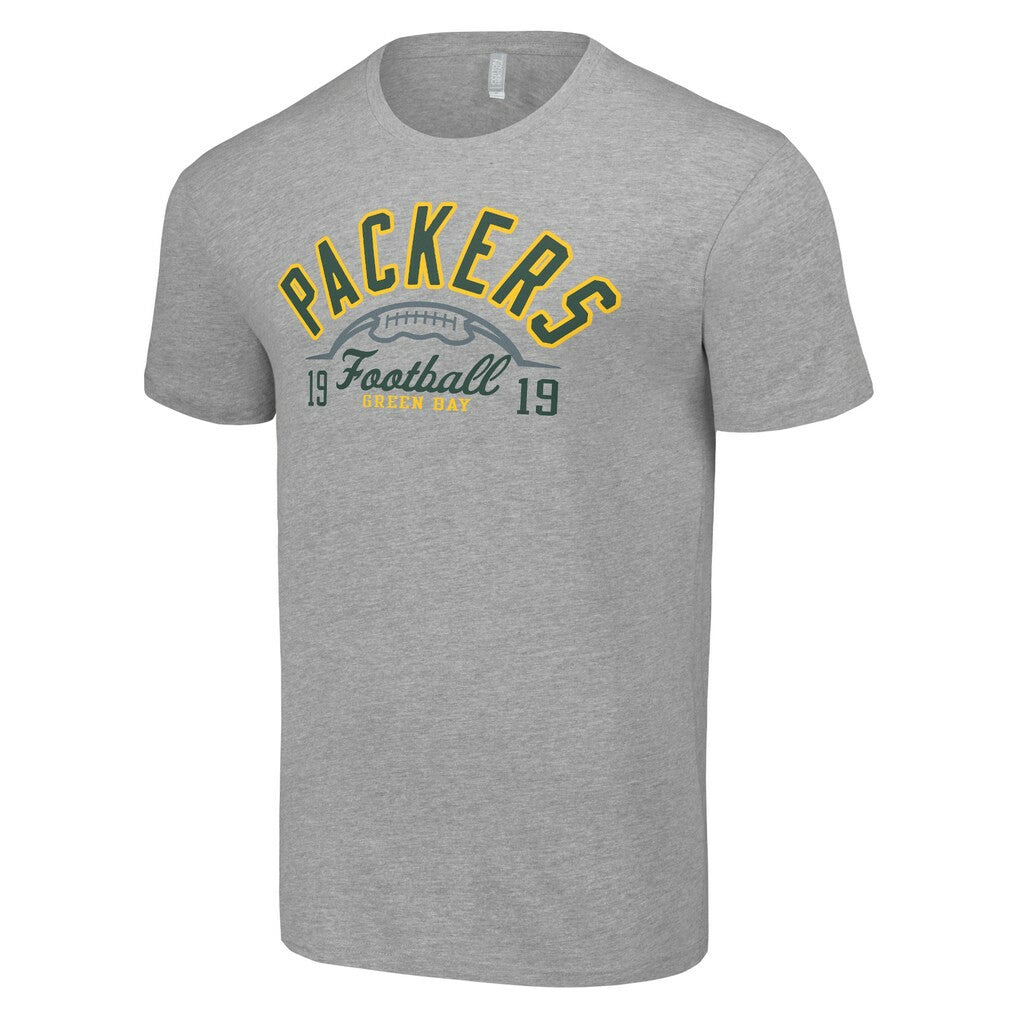 Green Bay Packers Starter Half Ball Team T-Shirt - Heather Gray T-shirts