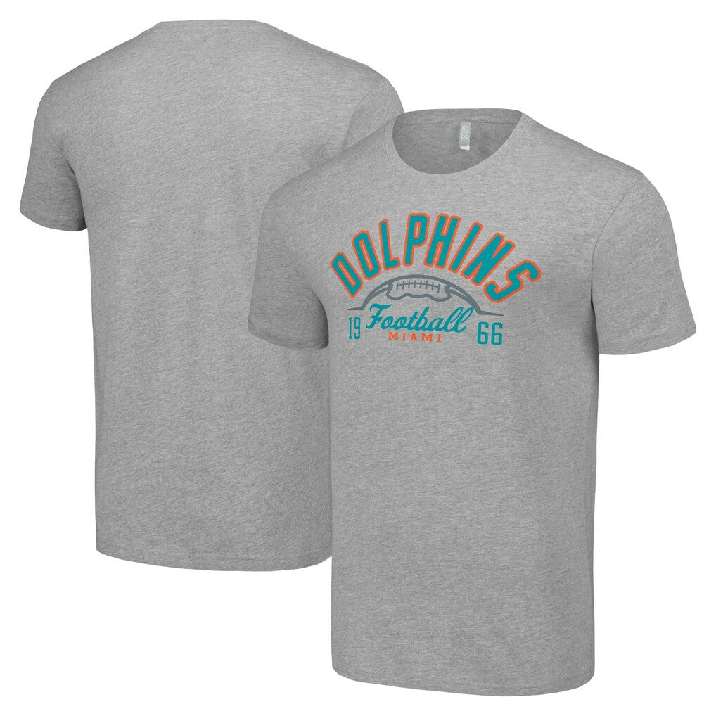 Miami Dolphins Starter Half Ball Team T-Shirt - Heather Gray T-shirts