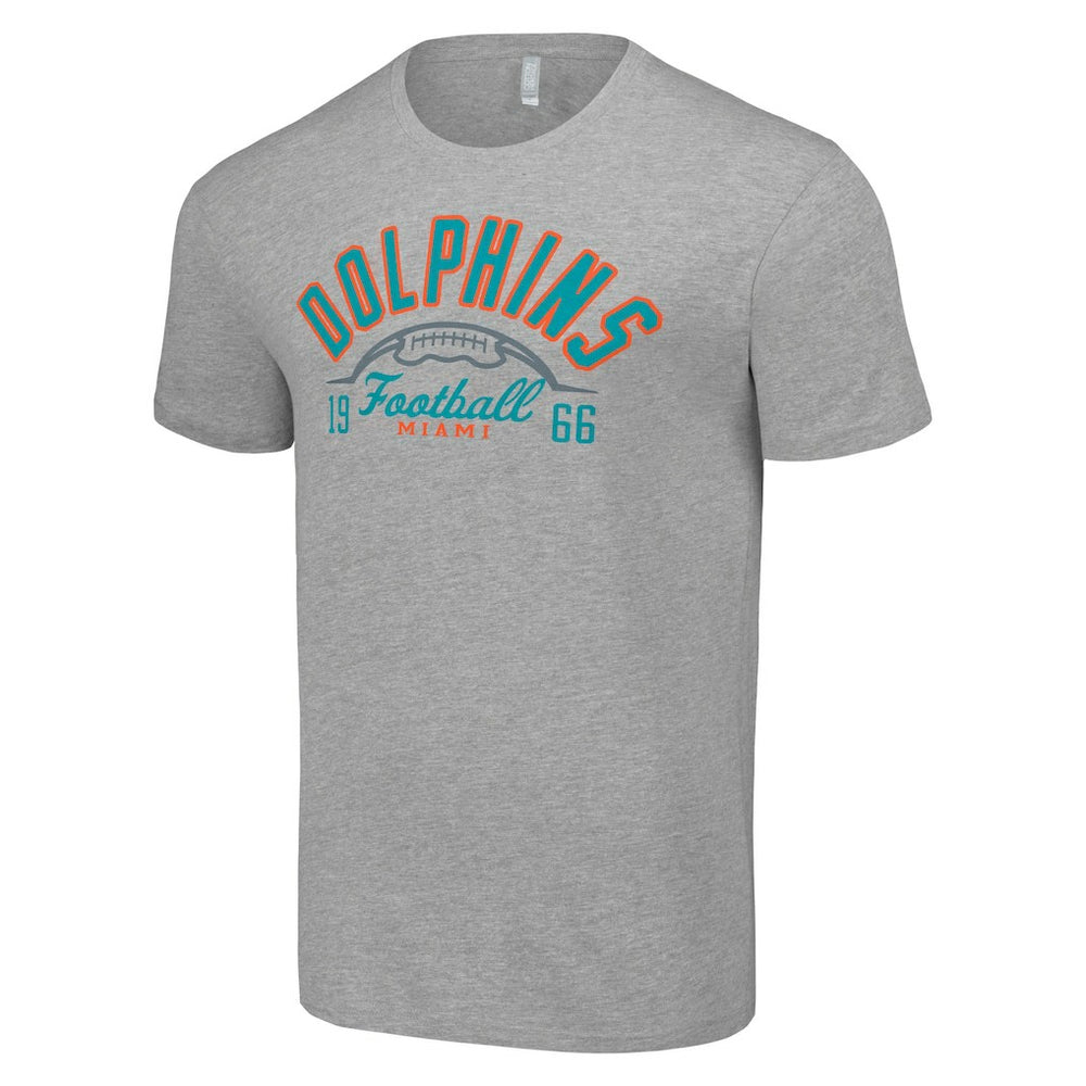Miami Dolphins Starter Half Ball Team T-Shirt - Heather Gray T-shirts