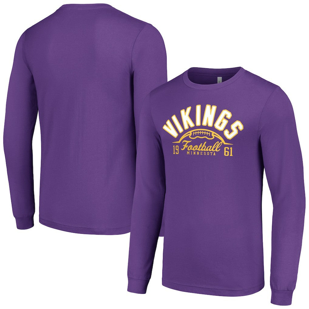 Minnesota Vikings Starter Half Ball Team Long Sleeve T-Shirt - Purple T-shirts