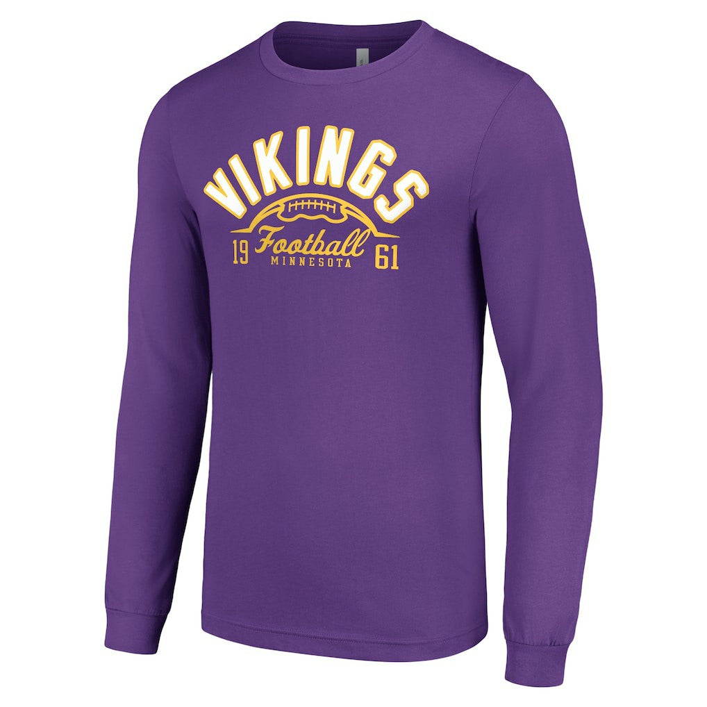 Minnesota Vikings Starter Half Ball Team Long Sleeve T-Shirt - Purple T-shirts