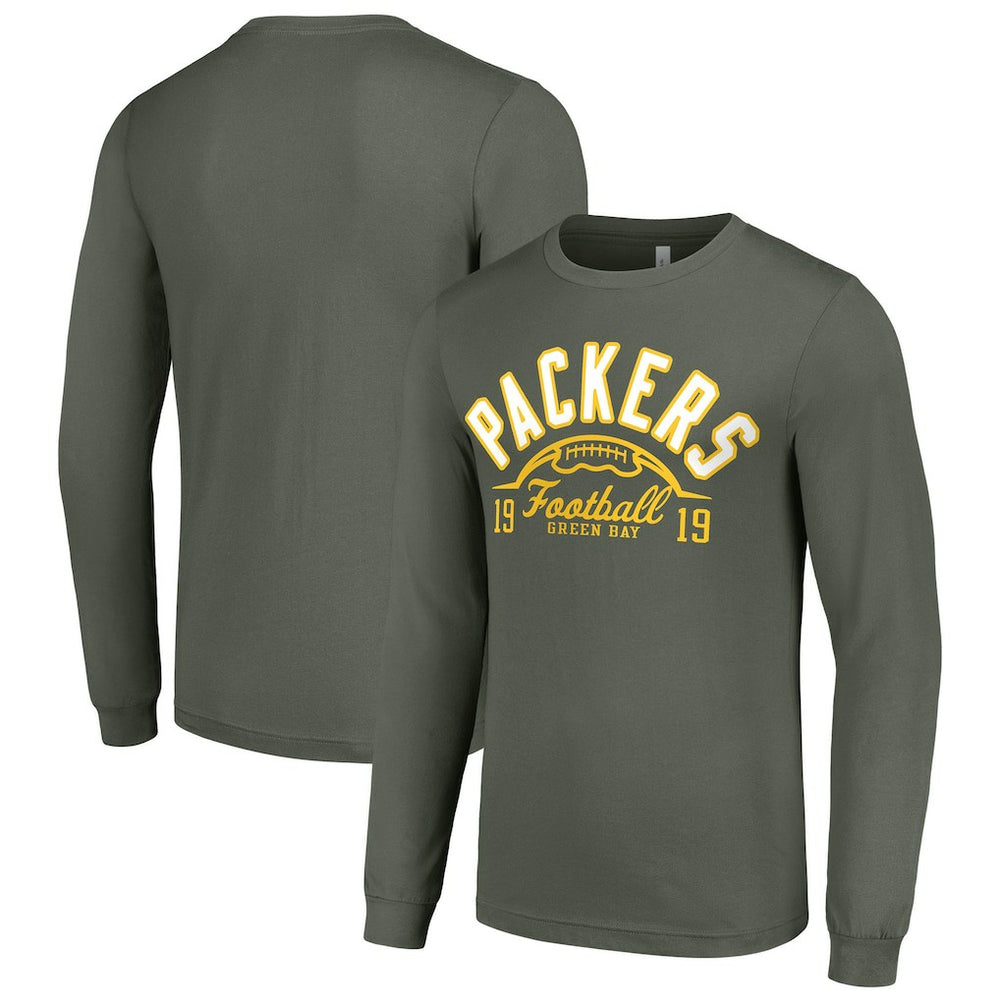 Green Bay Packers Starter Half Ball Team Long Sleeve T-Shirt - Green T-shirts