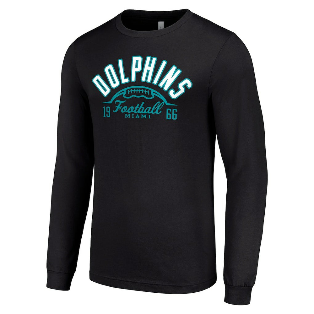 Miami Dolphins Starter Half Ball Team Long Sleeve T-Shirt - Black T-shirts
