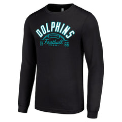Miami Dolphins Starter Half Ball Team Long Sleeve T-Shirt - Black T-shirts
