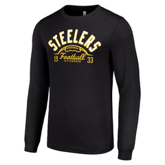 Pittsburgh Steelers Starter Half Ball Team Long Sleeve T-Shirt - Black T-shirts