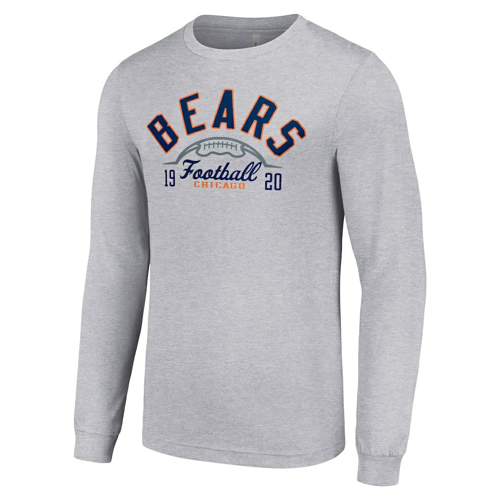 Chicago Bears Starter Half Ball Team Long Sleeve T-Shirt - Heather Gray T-shirts