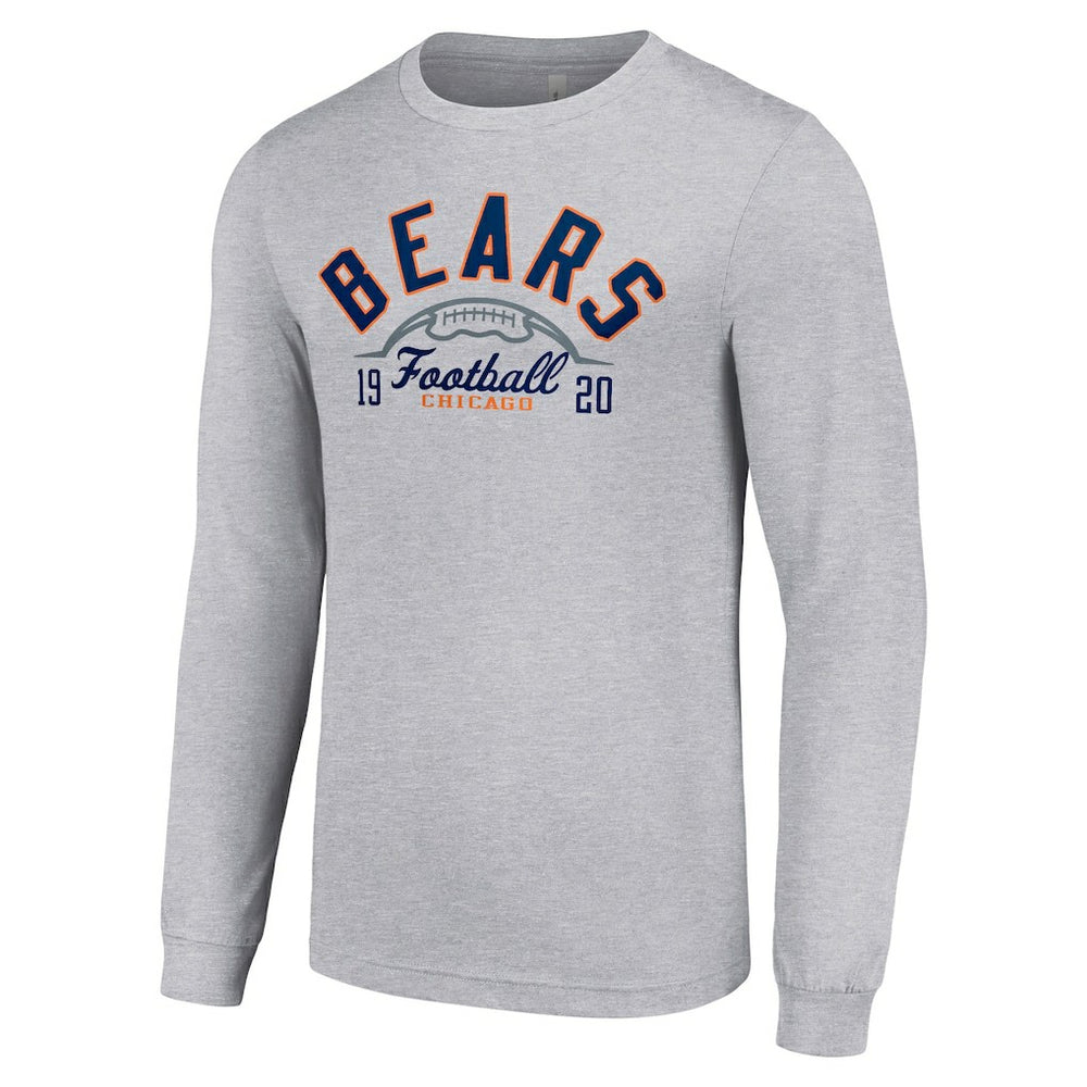 Chicago Bears Starter Half Ball Team Long Sleeve T-Shirt - Heather Gray T-shirts