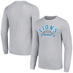 Detroit Lions Starter Half Ball Team Long Sleeve T-Shirt - Heather Gray T-shirts
