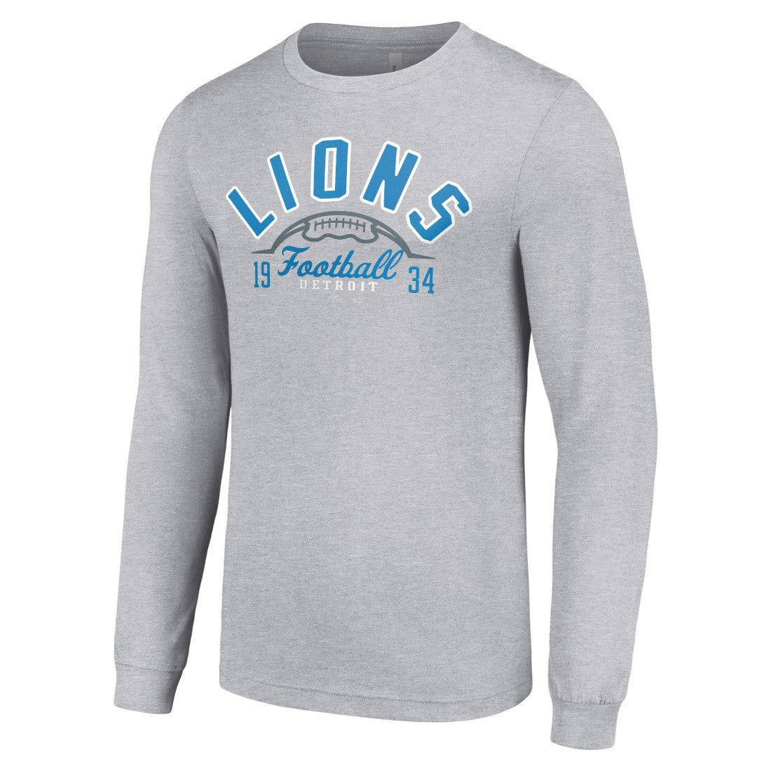 Detroit Lions Starter Half Ball Team Long Sleeve T-Shirt - Heather Gray T-shirts