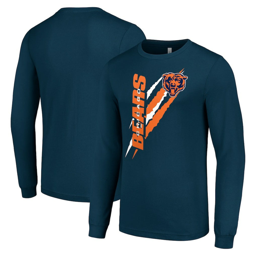 Chicago Bears Starter Color Scratch Long Sleeve T-Shirt - Navy T-shirts