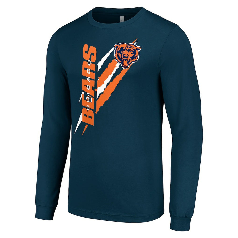 Chicago Bears Starter Color Scratch Long Sleeve T-Shirt - Navy T-shirts