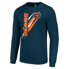 Chicago Bears Starter Color Scratch Long Sleeve T-Shirt - Navy T-shirts