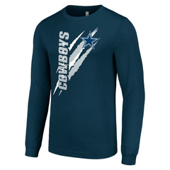 Dallas Cowboys Starter Color Scratch Long Sleeve T-Shirt - Navy T-shirts