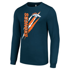 Denver Broncos Starter Color Scratch Long Sleeve T-Shirt - Navy T-shirts