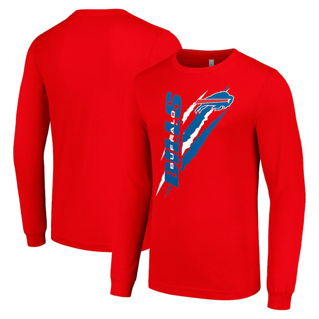 Buffalo Bills Starter Color Scratch Long Sleeve T-Shirt - Red T-shirts
