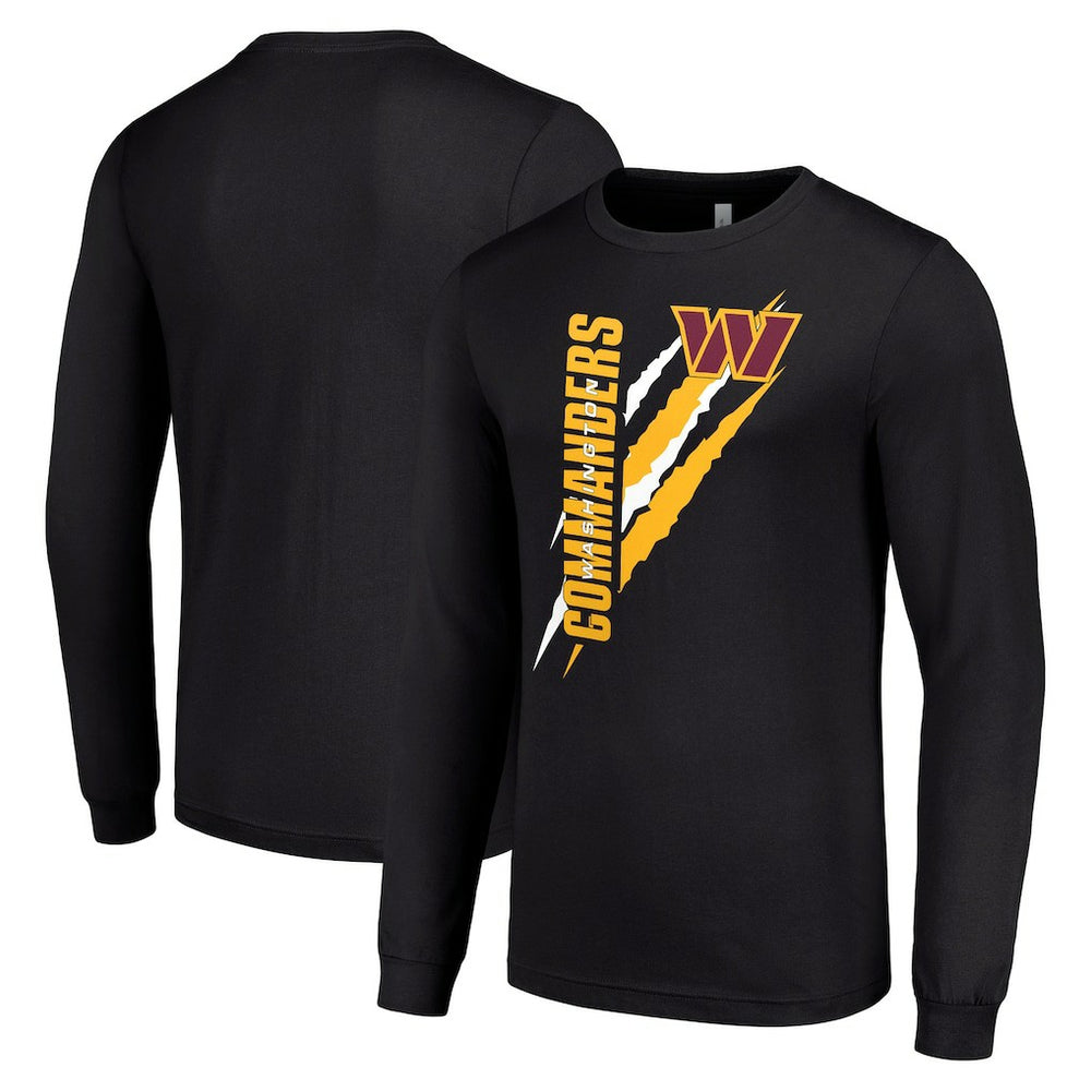 Washington Commanders Starter Color Scratch Long Sleeve T-Shirt - Black T-shirts