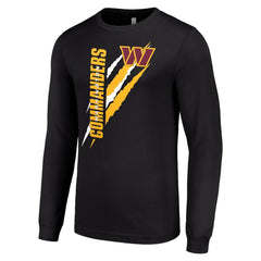 Washington Commanders Starter Color Scratch Long Sleeve T-Shirt - Black T-shirts
