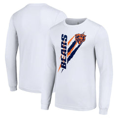 Chicago Bears Starter Color Scratch Long Sleeve T-Shirt - White T-shirts