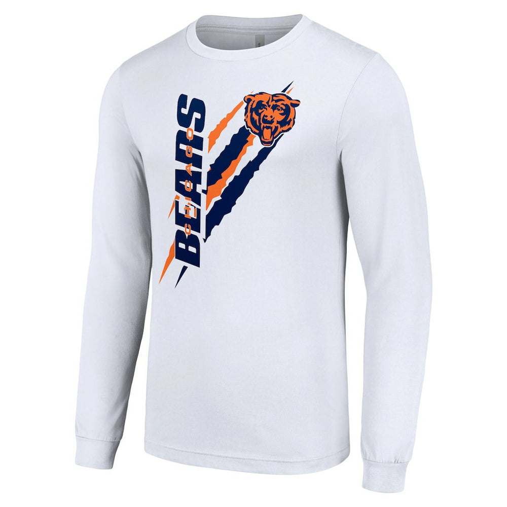 Chicago Bears Starter Color Scratch Long Sleeve T-Shirt - White T-shirts