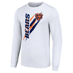 Chicago Bears Starter Color Scratch Long Sleeve T-Shirt - White T-shirts
