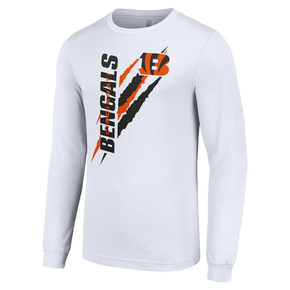 Cincinnati Bengals Starter Color Scratch Long Sleeve T-Shirt - White T-shirts