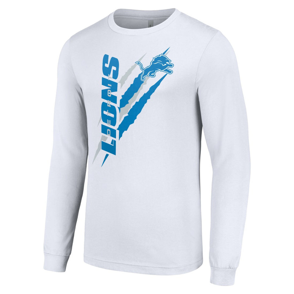 Detroit Lions Starter Color Scratch Long Sleeve T-Shirt - White T-shirts