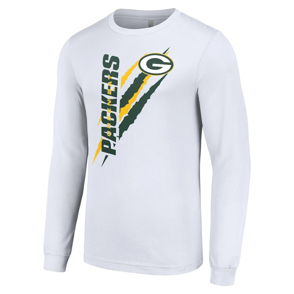 Green Bay Packers Starter Color Scratch Long Sleeve T-Shirt - White T-shirts