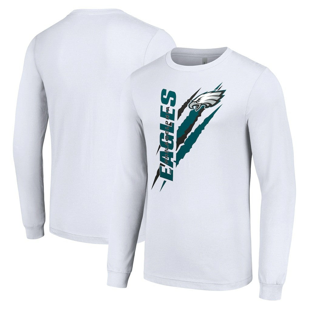 Philadelphia Eagles Starter Color Scratch Long Sleeve T-Shirt - White T-shirts