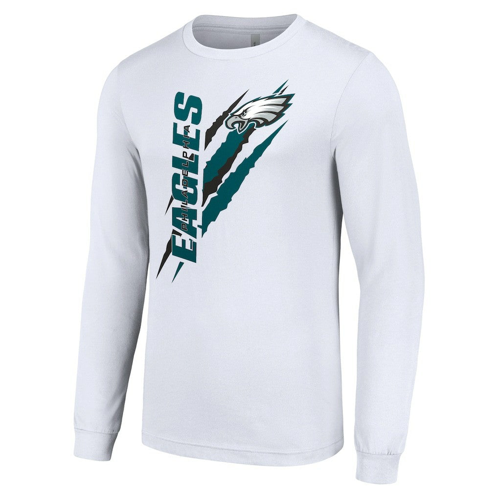 Philadelphia Eagles Starter Color Scratch Long Sleeve T-Shirt - White T-shirts