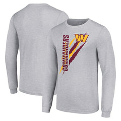 Washington Commanders Starter Color Scratch Long Sleeve T-Shirt - Heather Gray T-shirts