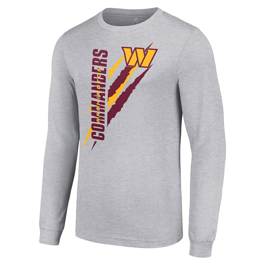 Washington Commanders Starter Color Scratch Long Sleeve T-Shirt - Heather Gray T-shirts