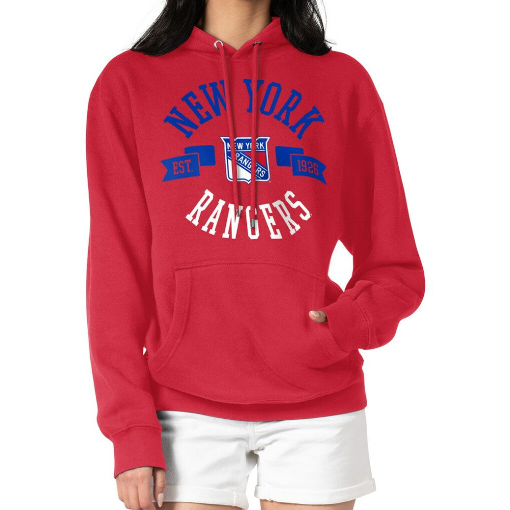 New York Rangers G-III 4Her by Carl Banks Women's City Graphic Fleece Pullover Hoodie - Red | US 200592881