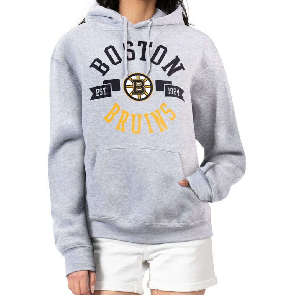 Boston Bruins G-III 4Her by Carl Banks Women's City Graphic Fleece Pullover Hoodie - Heather Gray | US 200592895