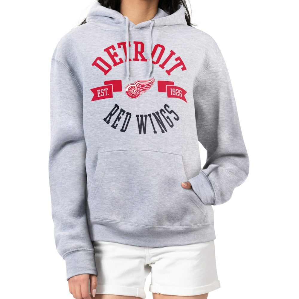 Detroit Red Wings G-III 4Her by Carl Banks Women's City Graphic Fleece Pullover Hoodie - Heather Gray | US 200592906