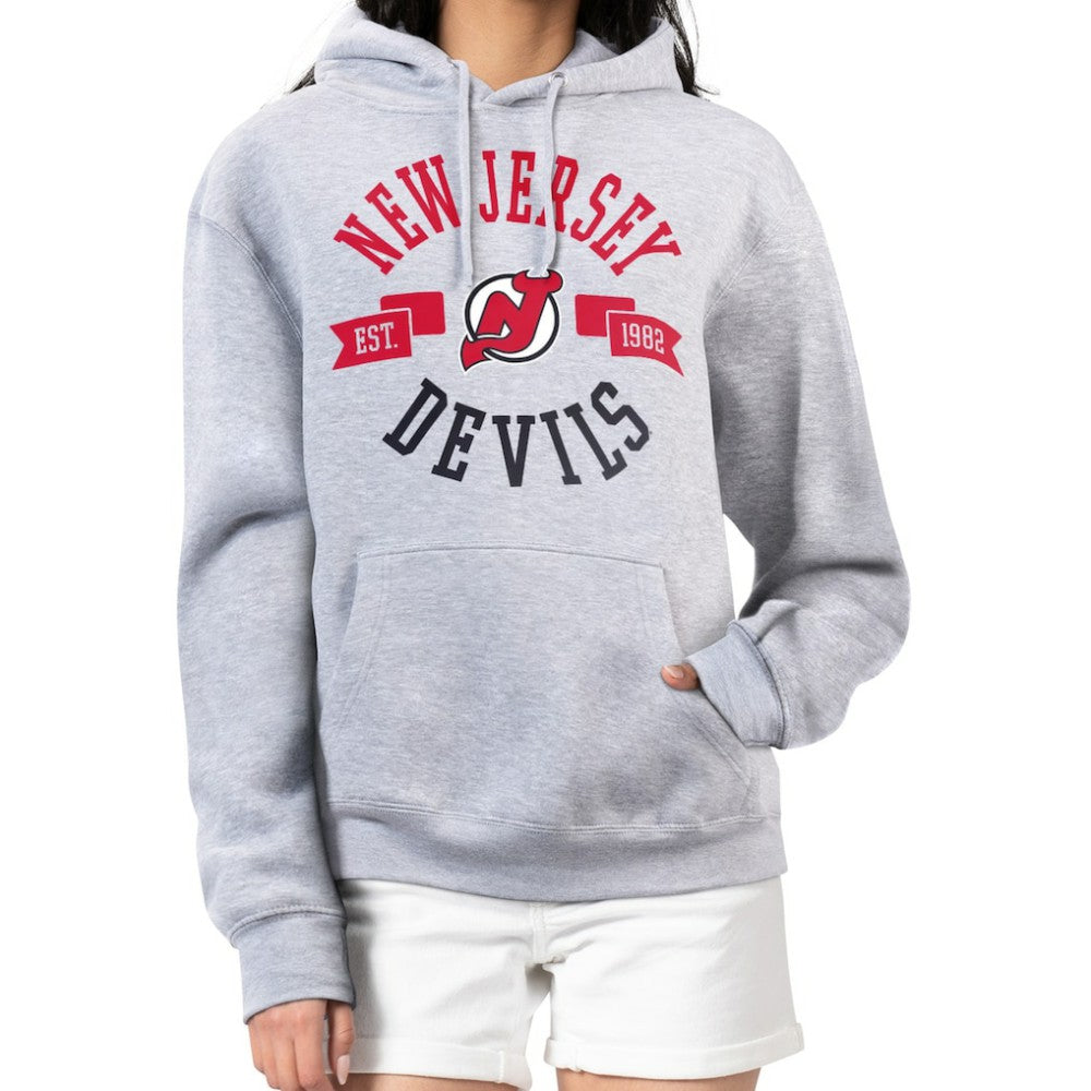 New Jersey Devils G-III 4Her by Carl Banks Women's City Graphic Fleece Pullover Hoodie - Heather Gray | US 200592919