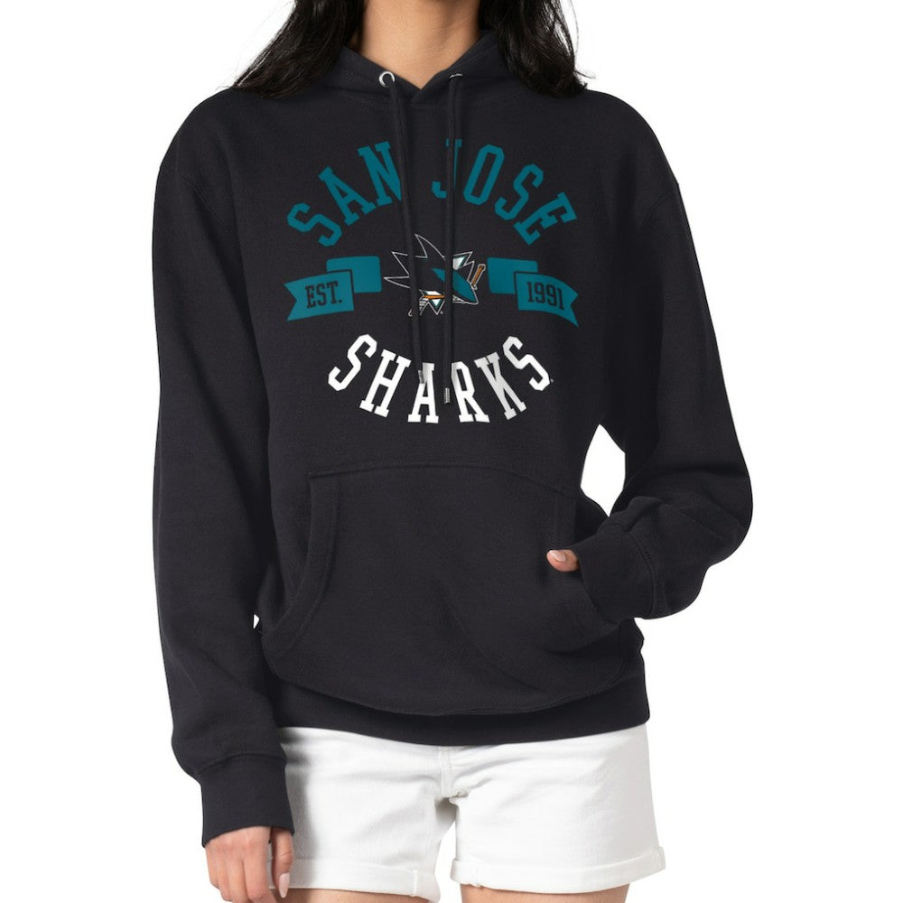 San Jose Sharks G-III 4Her by Carl Banks Women's City Graphic Fleece Pullover Hoodie - Black | US 200592931