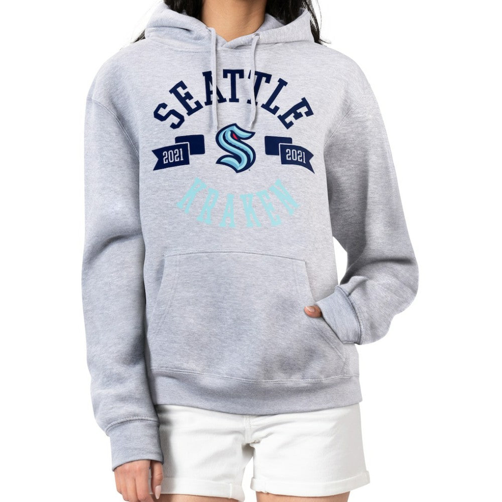 Seattle Kraken G-III 4Her by Carl Banks Women's City Graphic Fleece Pullover Hoodie - Heather Gray | US 200592934