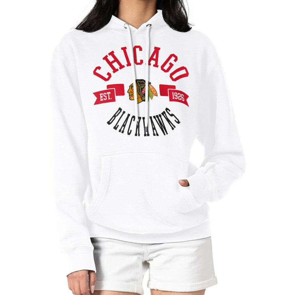 Chicago Blackhawks G-III 4Her by Carl Banks Women's City Graphic Fleece Pullover Hoodie - White | US 200592948