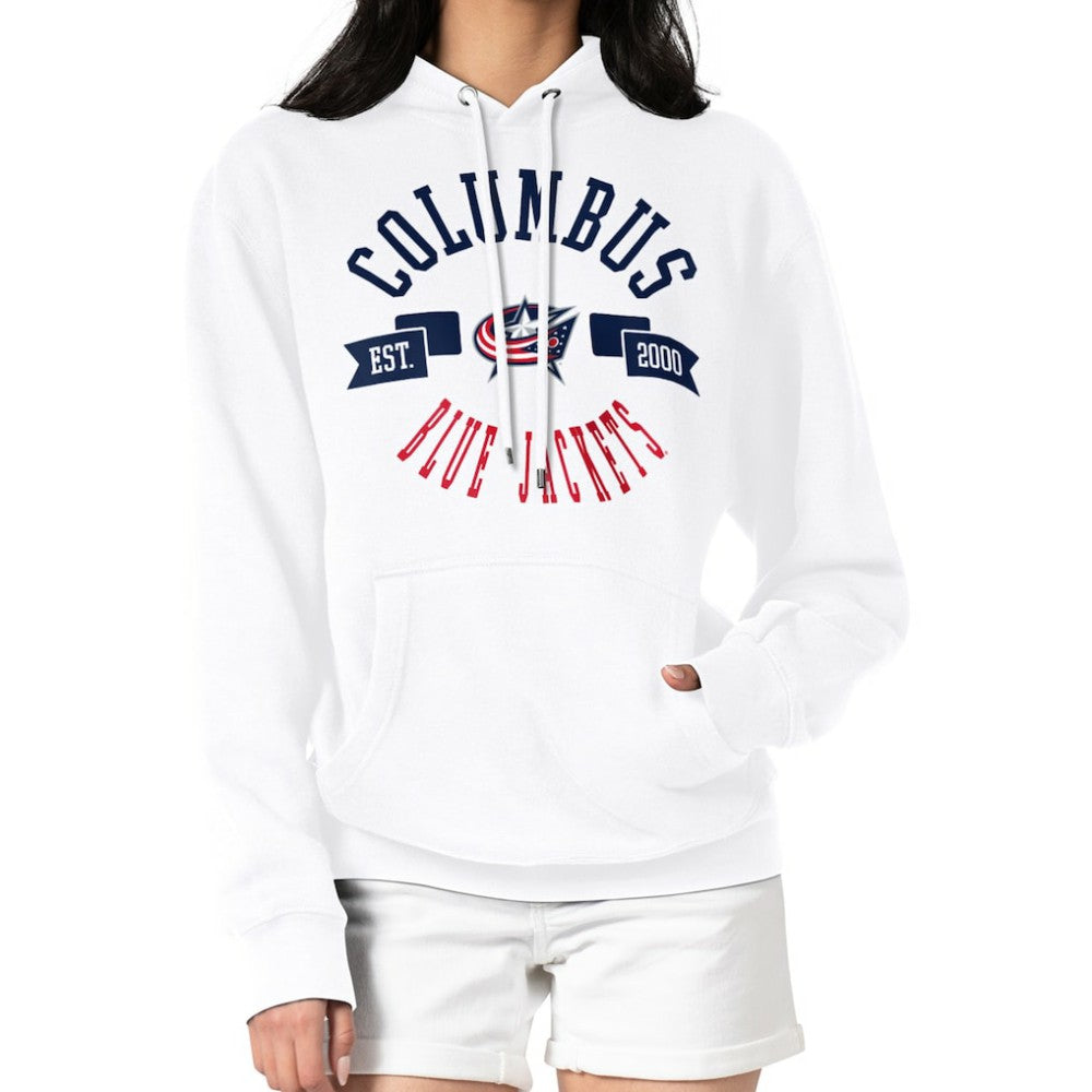 Columbus Blue Jackets G-III 4Her by Carl Banks Women's City Graphic Fleece Pullover Hoodie - White | US 200592950