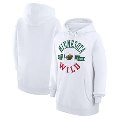 Minnesota Wild G-III 4Her by Carl Banks Women's City Graphic Fleece Pullover Hoodie - White | US 200592956