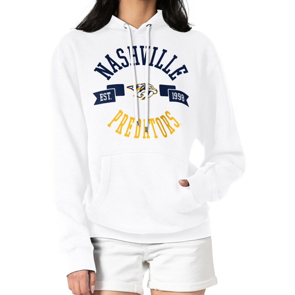 Nashville Predators G-III 4Her by Carl Banks Women's City Graphic Fleece Pullover Hoodie - White | US 200592958