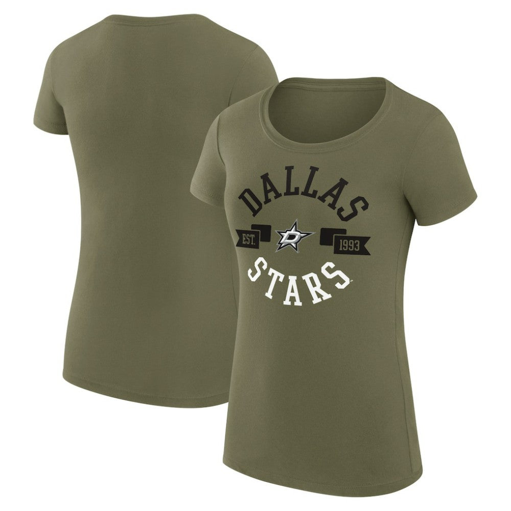 Dallas Stars G-III 4Her by Carl Banks Women's Super-Slim Fit Lightweight City Graphic Sport Crewneck T-Shirt - Green | US 200593001