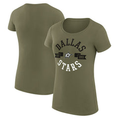 Dallas Stars G-III 4Her by Carl Banks Women's Super-Slim Fit Lightweight City Graphic Sport Crewneck T-Shirt - Green | US 200593001