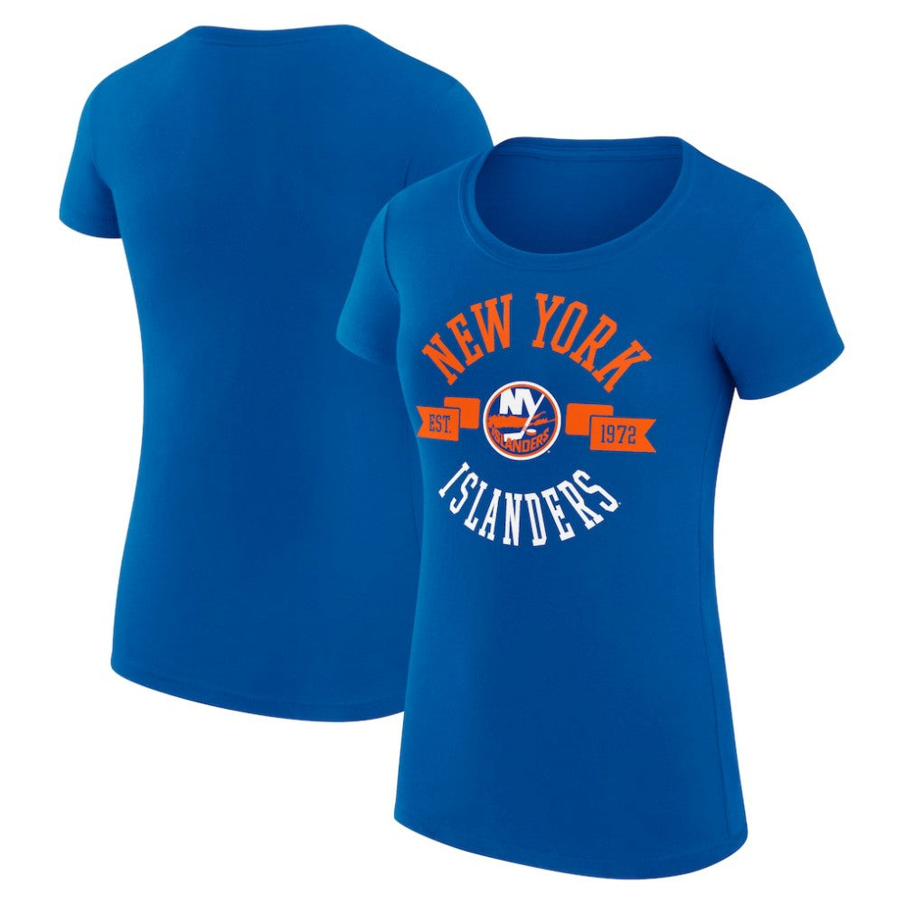 New York Islanders G-III 4Her by Carl Banks Women's Super-Slim Fit Lightweight City Graphic Sport Crewneck T-Shirt - Royal | US 200593005