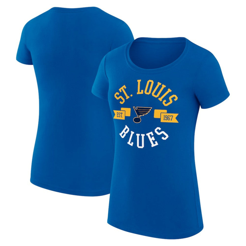 St. Louis Blues G-III 4Her by Carl Banks Women's Super-Slim Fit Lightweight City Graphic Sport Crewneck T-Shirt - Royal | US 200593007