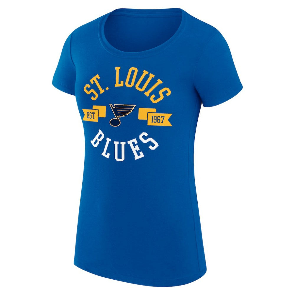 St. Louis Blues G-III 4Her by Carl Banks Women's Super-Slim Fit Lightweight City Graphic Sport Crewneck T-Shirt - Royal | US 200593007
