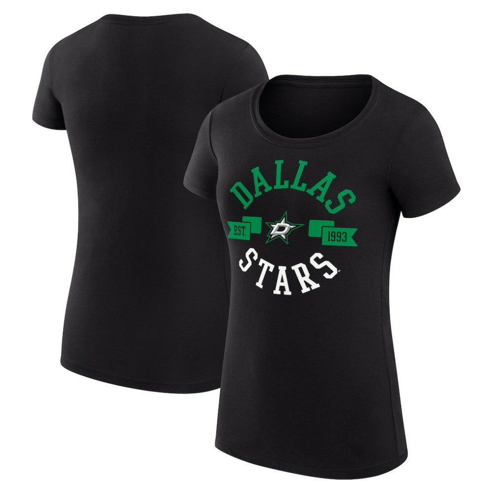 Dallas Stars G-III 4Her by Carl Banks Women's Super-Slim Fit Lightweight City Graphic Sport Crewneck T-Shirt - Black | US 200593023